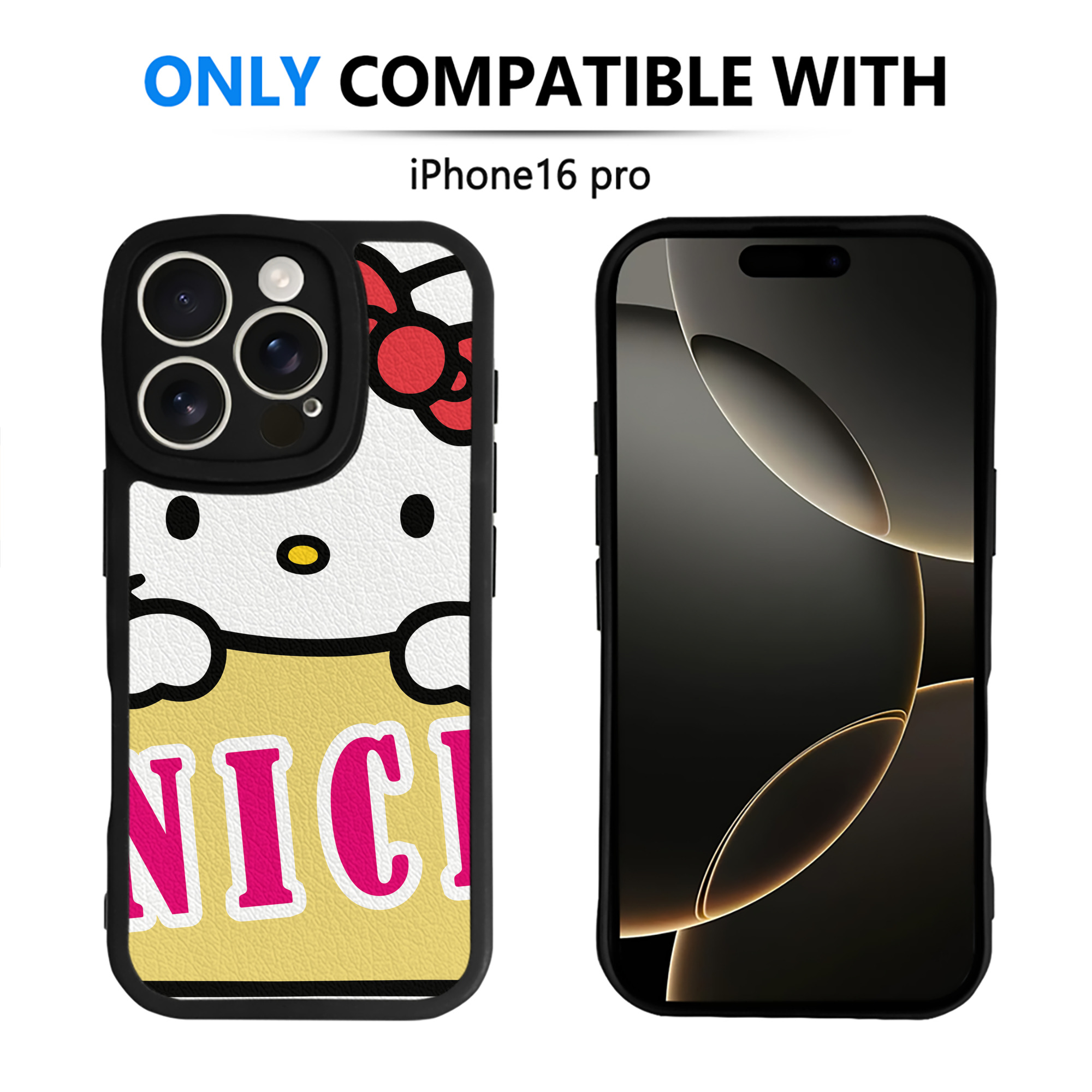 （画像用） Hello Kitty ハローキティ 【iPhone 16シリーズ対応】シリコンスマホケース（レザー調） 材質：シリコン